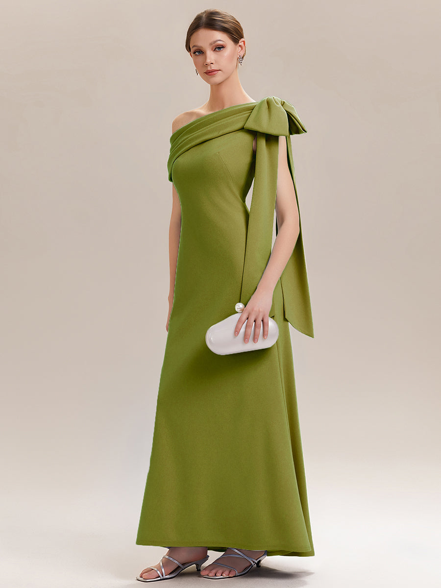 Maxikleid Ohne Träger Sheath Schnitt Strickstoff Schleifendetail Raffung Design Kleid #Farbe_Zitrone