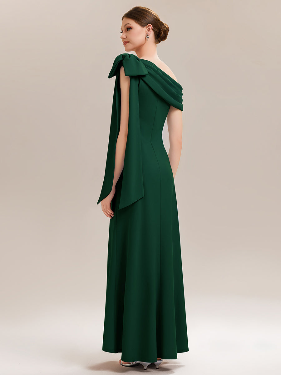 Maxikleid Ohne Träger Sheath Schnitt Strickstoff Schleifendetail Raffung Design Kleid #Farbe_Dunkelgrün