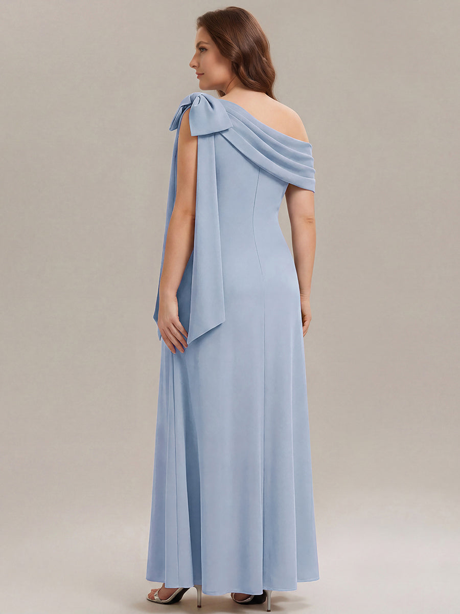 Maxikleid Ohne Träger Sheath Schnitt Strickstoff Schleifendetail Raffung Design Kleid #Farbe_Eisblau