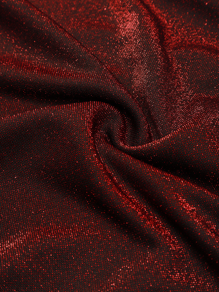 Tea Länge A Linie Kleid Mit Überkreuztem Ausschnitt Aus Lurex Netzstoff Perfekt Für Binden #Farbe_Burgunderrot