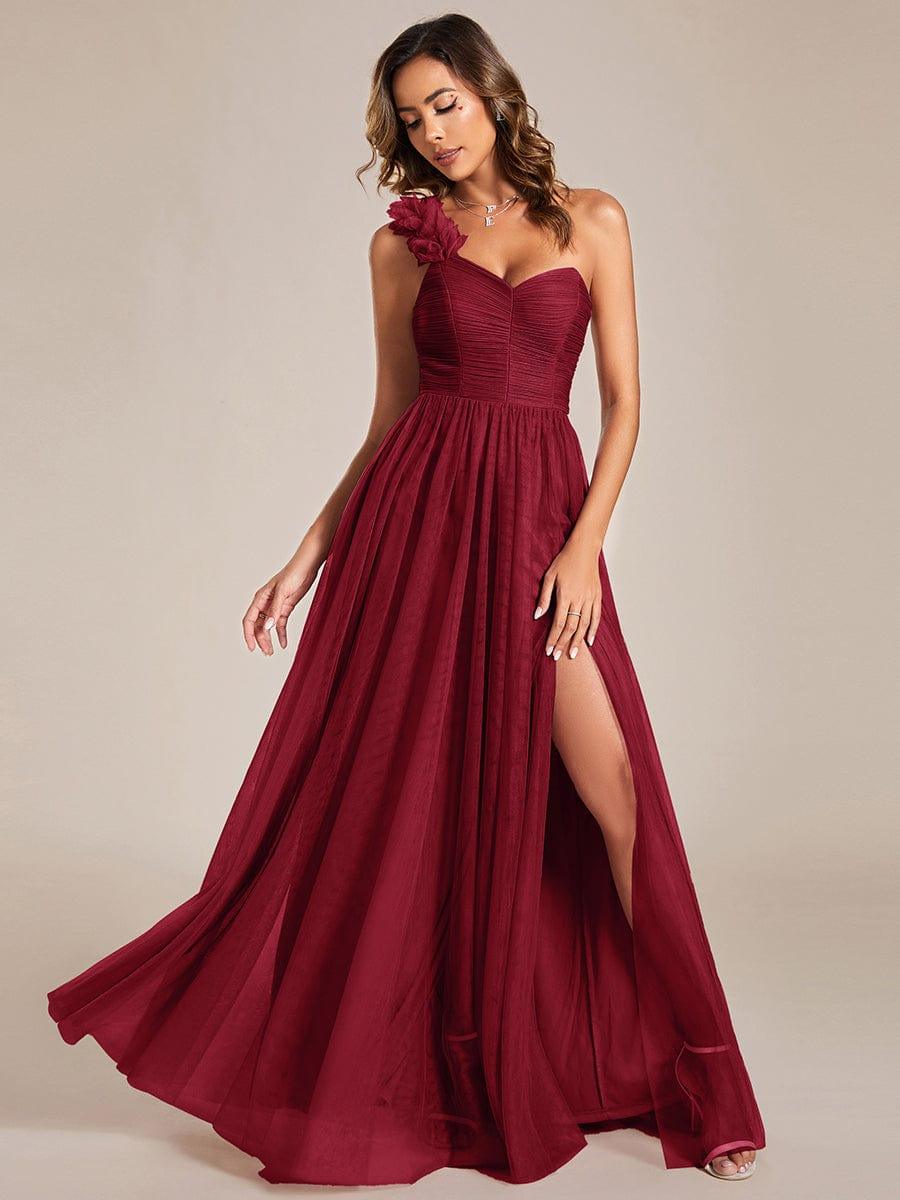 Funkelndes Abendkleid in A-Linie mit Empire-Taille und langen ?rmeln #farbe_Burgundy Funkelndes Abendkleid in A-Linie mit Empire-Taille und langen ?rmeln #farbe_Burgundy