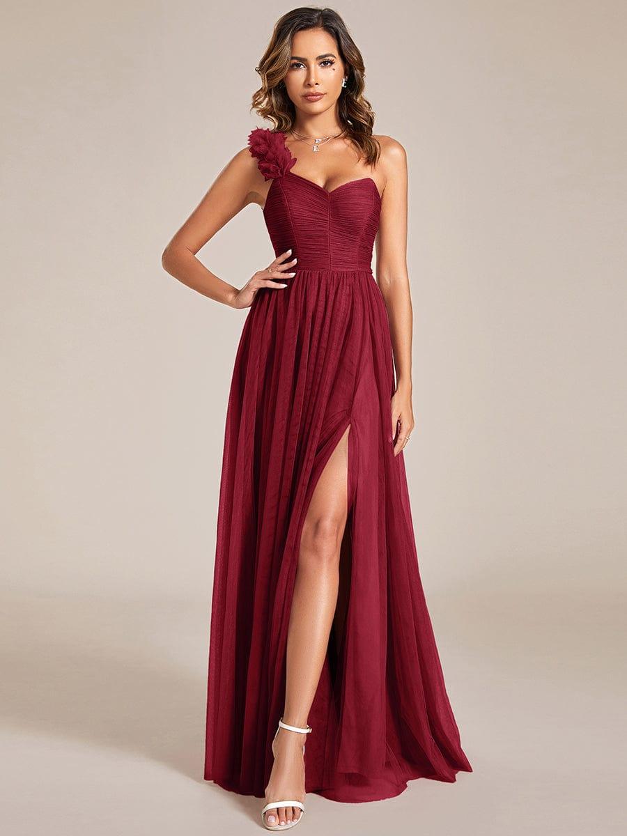 Funkelndes Abendkleid in A-Linie mit Empire-Taille und langen ?rmeln #farbe_Burgundy Funkelndes Abendkleid in A-Linie mit Empire-Taille und langen ?rmeln #farbe_Burgundy