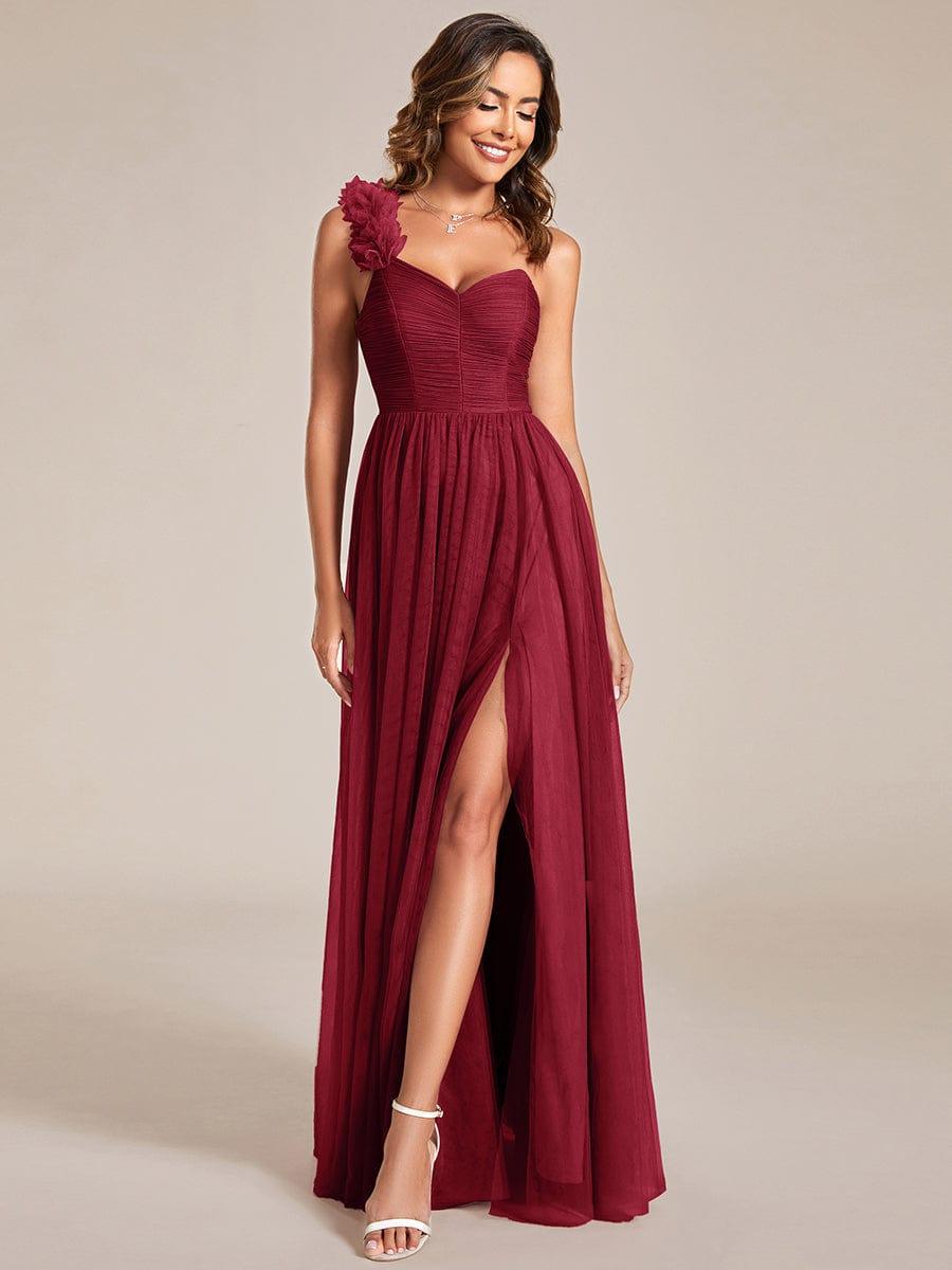 Funkelndes Abendkleid in A-Linie mit Empire-Taille und langen ?rmeln #farbe_Burgundy Funkelndes Abendkleid in A-Linie mit Empire-Taille und langen ?rmeln #farbe_Burgundy