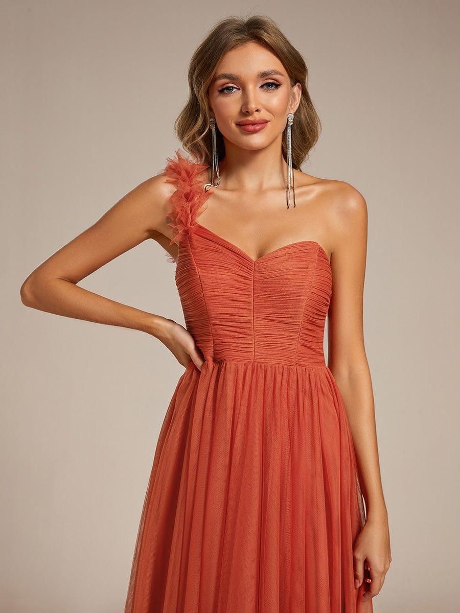 Funkelndes Abendkleid in A-Linie mit Empire-Taille und langen ?rmeln #farbe_Gebrannte Orange Funkelndes Abendkleid in A-Linie mit Empire-Taille und langen ?rmeln #farbe_Gebrannte Orange