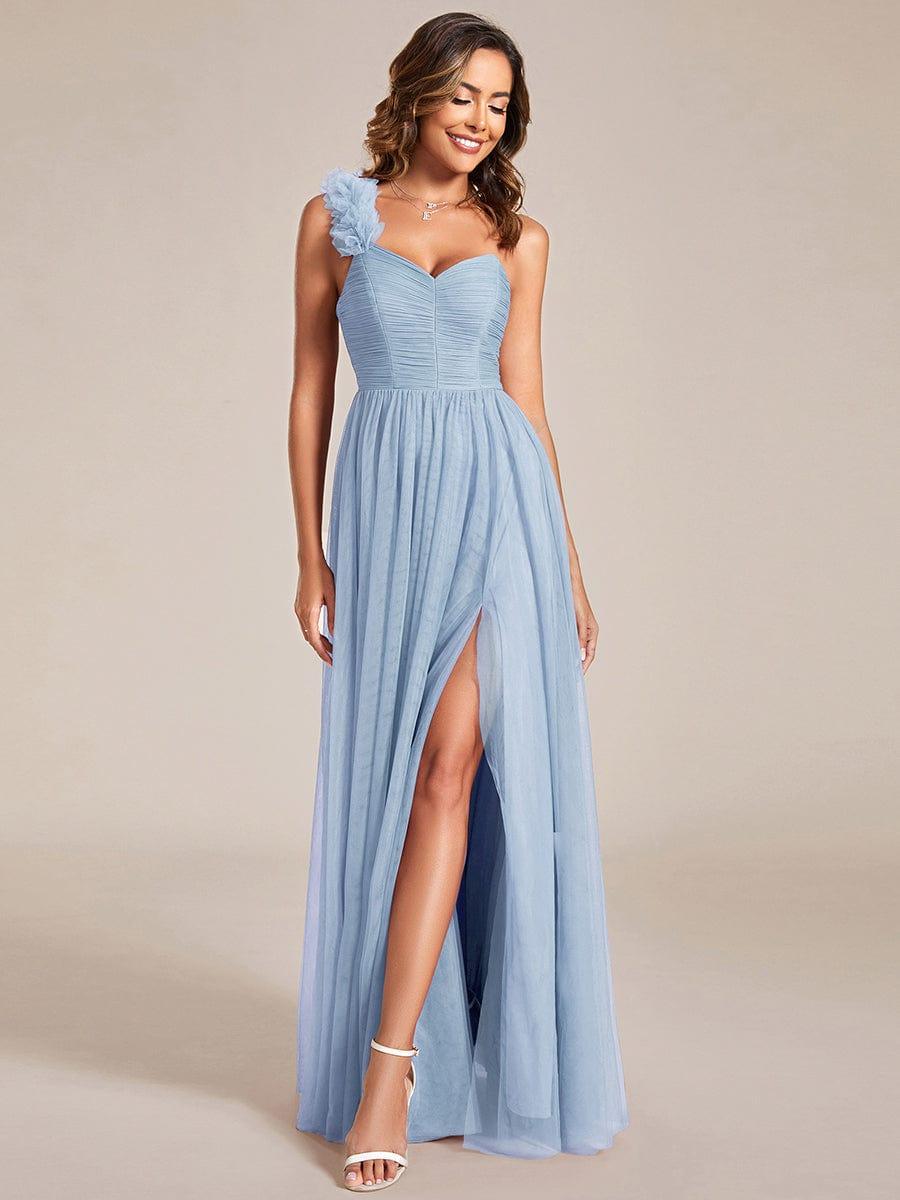 Funkelndes Abendkleid in A-Linie mit Empire-Taille und langen ?rmeln #farbe_Hellblau Funkelndes Abendkleid in A-Linie mit Empire-Taille und langen ?rmeln #farbe_Hellblau
