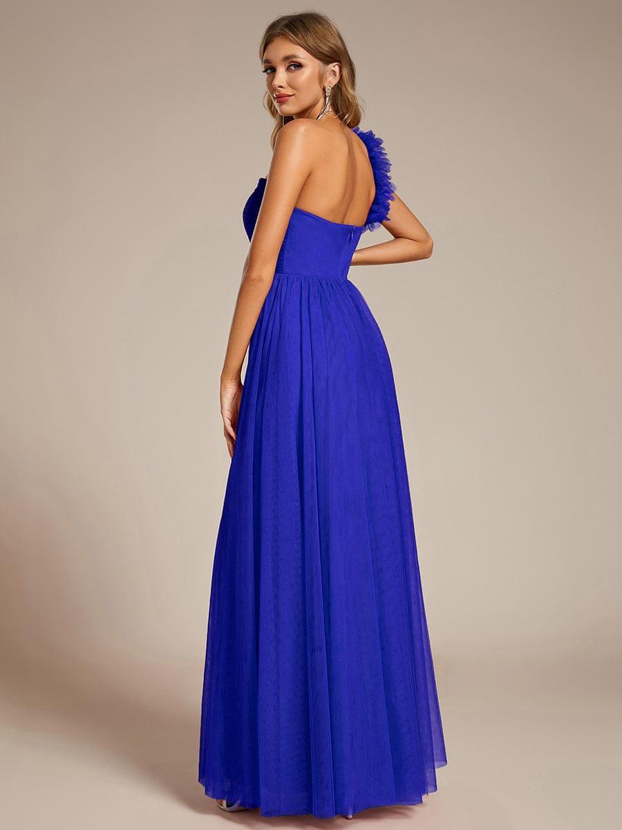 Funkelndes Abendkleid in A-Linie mit Empire-Taille und langen ?rmeln #farbe_Saphirblau Funkelndes Abendkleid in A-Linie mit Empire-Taille und langen ?rmeln #farbe_Saphirblau