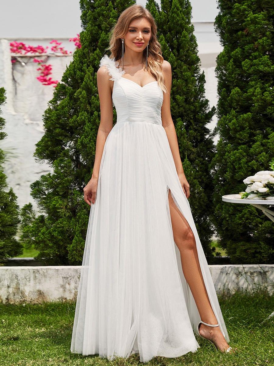 Funkelndes Abendkleid in A-Linie mit Empire-Taille und langen ?rmeln #farbe_Weiss Funkelndes Abendkleid in A-Linie mit Empire-Taille und langen ?rmeln #farbe_Weiss