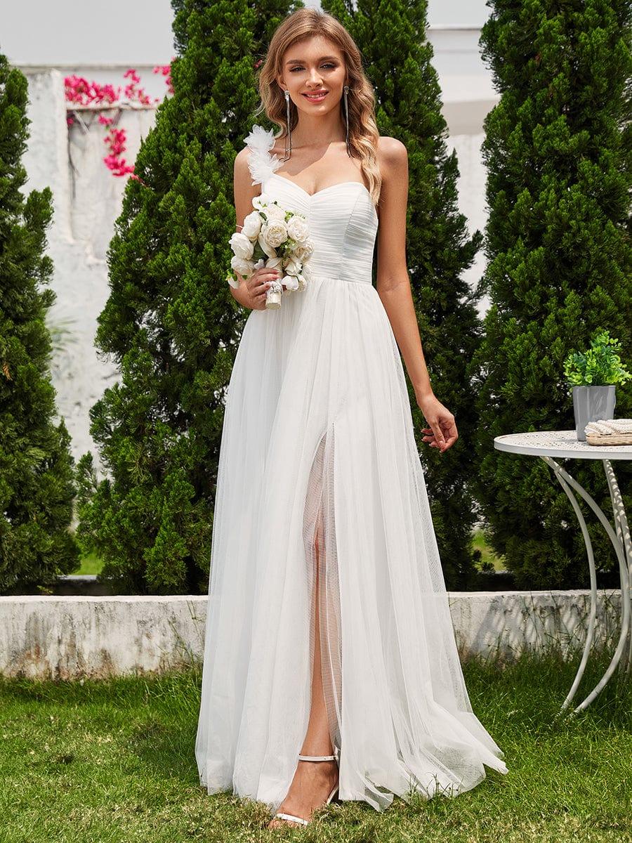 Funkelndes Abendkleid in A-Linie mit Empire-Taille und langen ?rmeln #farbe_Weiss Funkelndes Abendkleid in A-Linie mit Empire-Taille und langen ?rmeln #farbe_Weiss