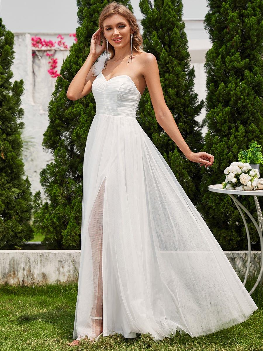 Funkelndes Abendkleid in A-Linie mit Empire-Taille und langen ?rmeln #farbe_Weiss Funkelndes Abendkleid in A-Linie mit Empire-Taille und langen ?rmeln #farbe_Weiss