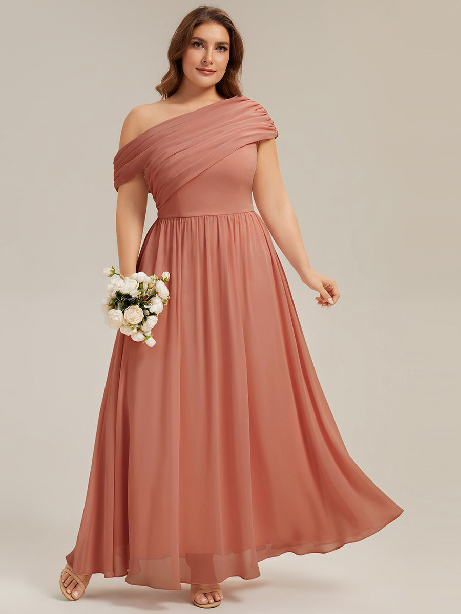 Maxilänge Asymmetrisches A-Linien Chiffon Kleid Mit Raffiniertem Design Für Elegante Anlässe #Farbe_Korallenpink