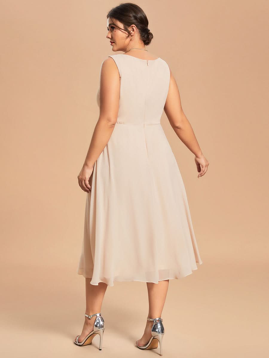 Größe Nach Maß Bezauberndes zweiteiliges A-Linien-Brautmutterkleid mit langärmeligem Oberteil CS01779