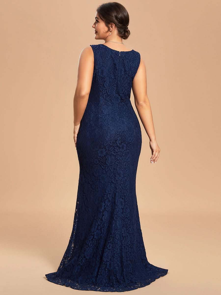 Größe Nach Maß Elegantes zweiteiliges Set Spitzen-Meerjungfrauenkleid CS01794