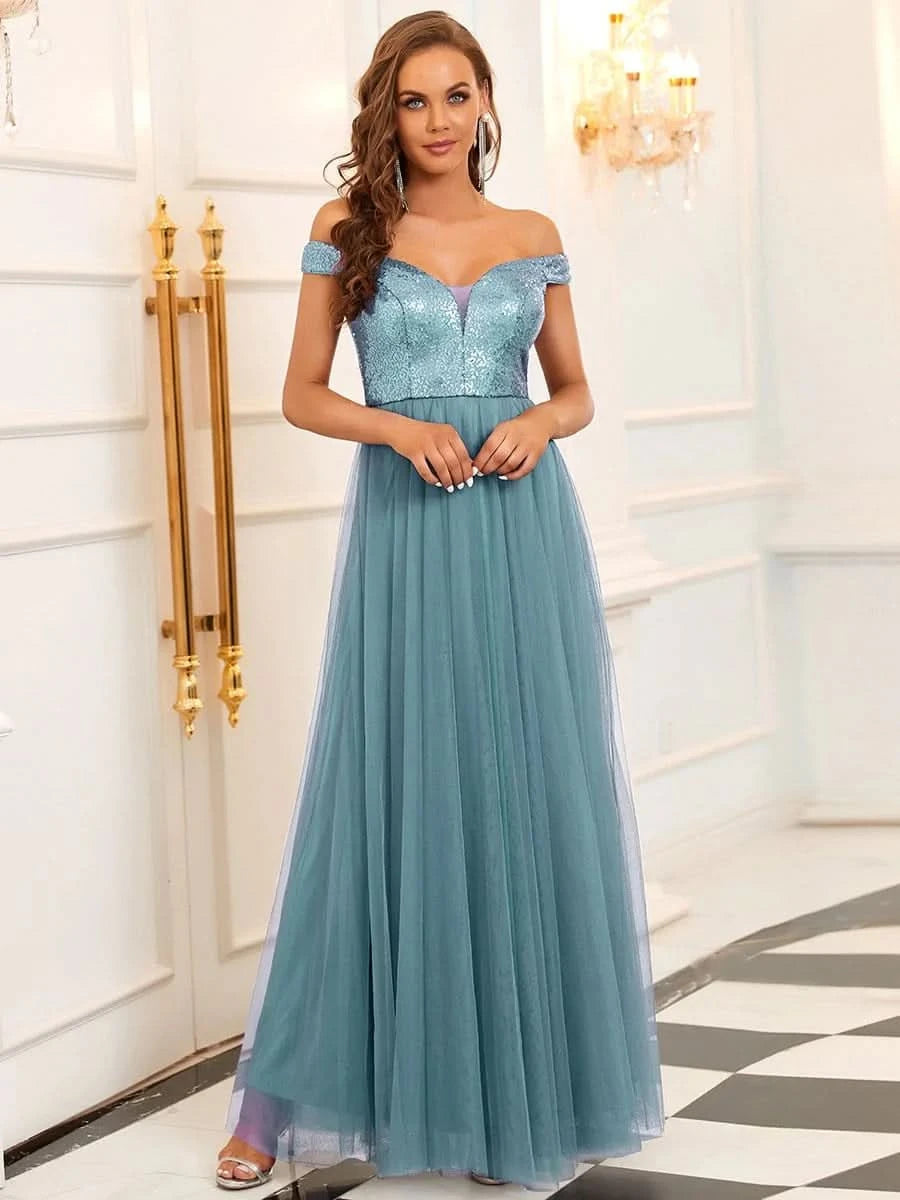 Größe Nach Maß Atemberaubendes ärmelloses Abendkleid mit hohem Bund aus Tüll und Pailletten 00277