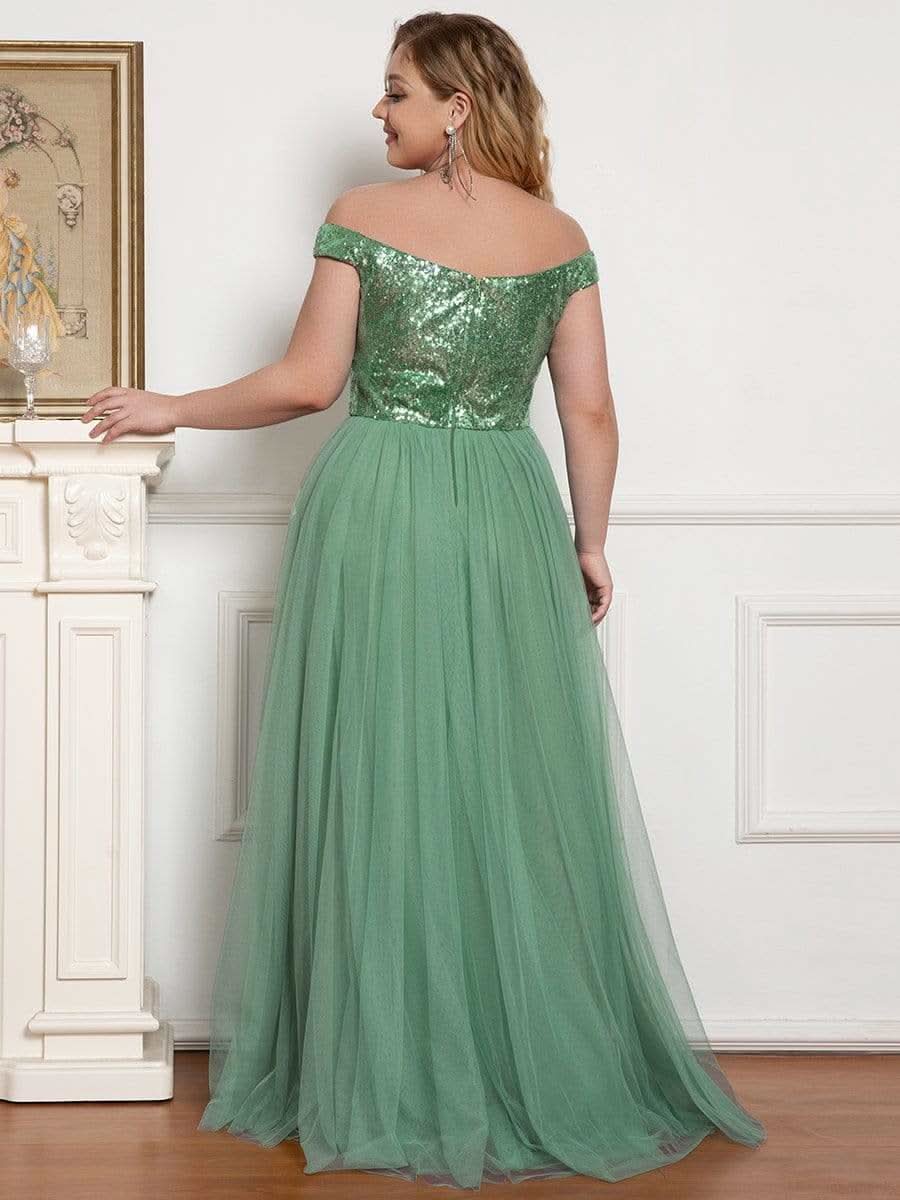 Größe Nach Maß Atemberaubendes ärmelloses Abendkleid mit hohem Bund aus Tüll und Pailletten 00277
