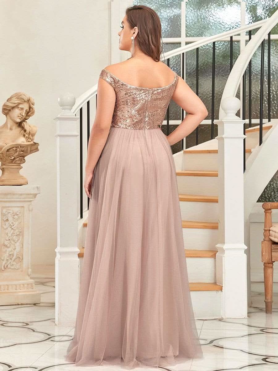 Größe Nach Maß Atemberaubendes ärmelloses Abendkleid mit hohem Bund aus Tüll und Pailletten 00277