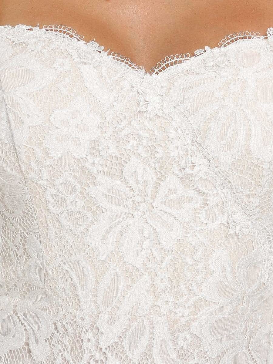 Color=Cream | Schatz-SpaghettitrÄger-Meerjungfrau-Hochzeitskleid-Cream 7