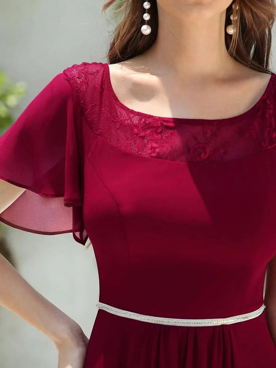 Größe Nach Maß Laessiges A-Linien-Midikleid für Frauen mit unregelmaessigem Saum 00465