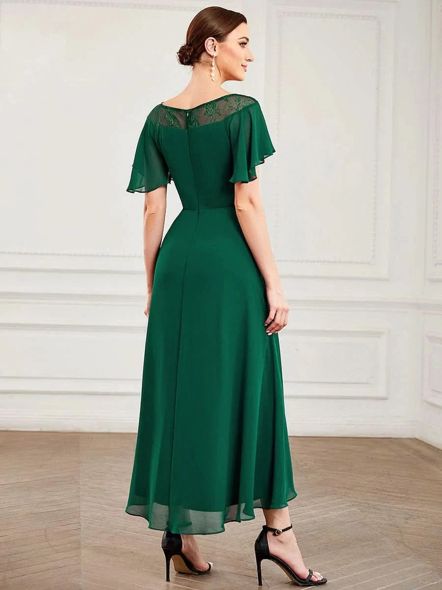 Größe Nach Maß Laessiges A-Linien-Midikleid für Frauen mit unregelmaessigem Saum 00465