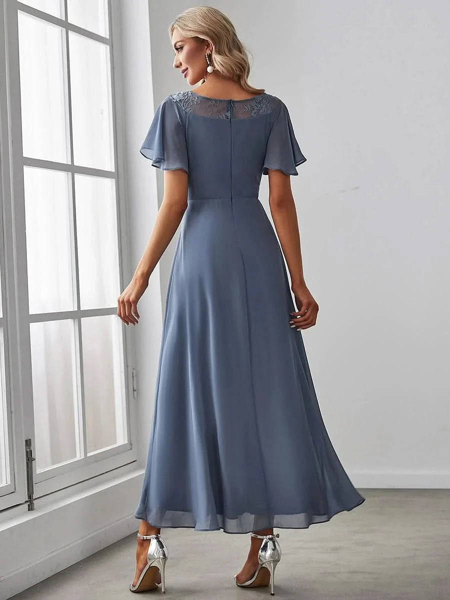 Größe Nach Maß Laessiges A-Linien-Midikleid für Frauen mit unregelmaessigem Saum 00465