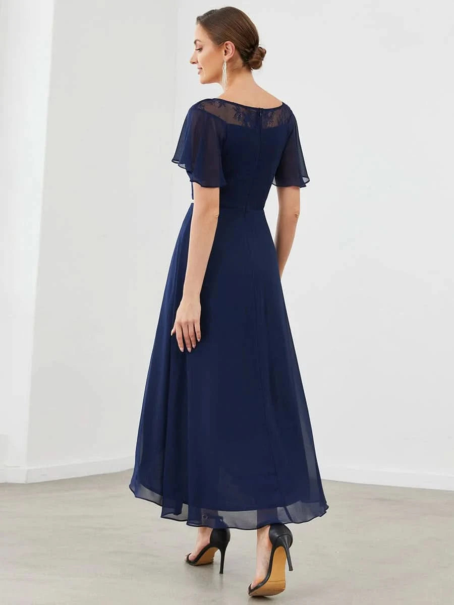 Größe Nach Maß Laessiges A-Linien-Midikleid für Frauen mit unregelmaessigem Saum 00465