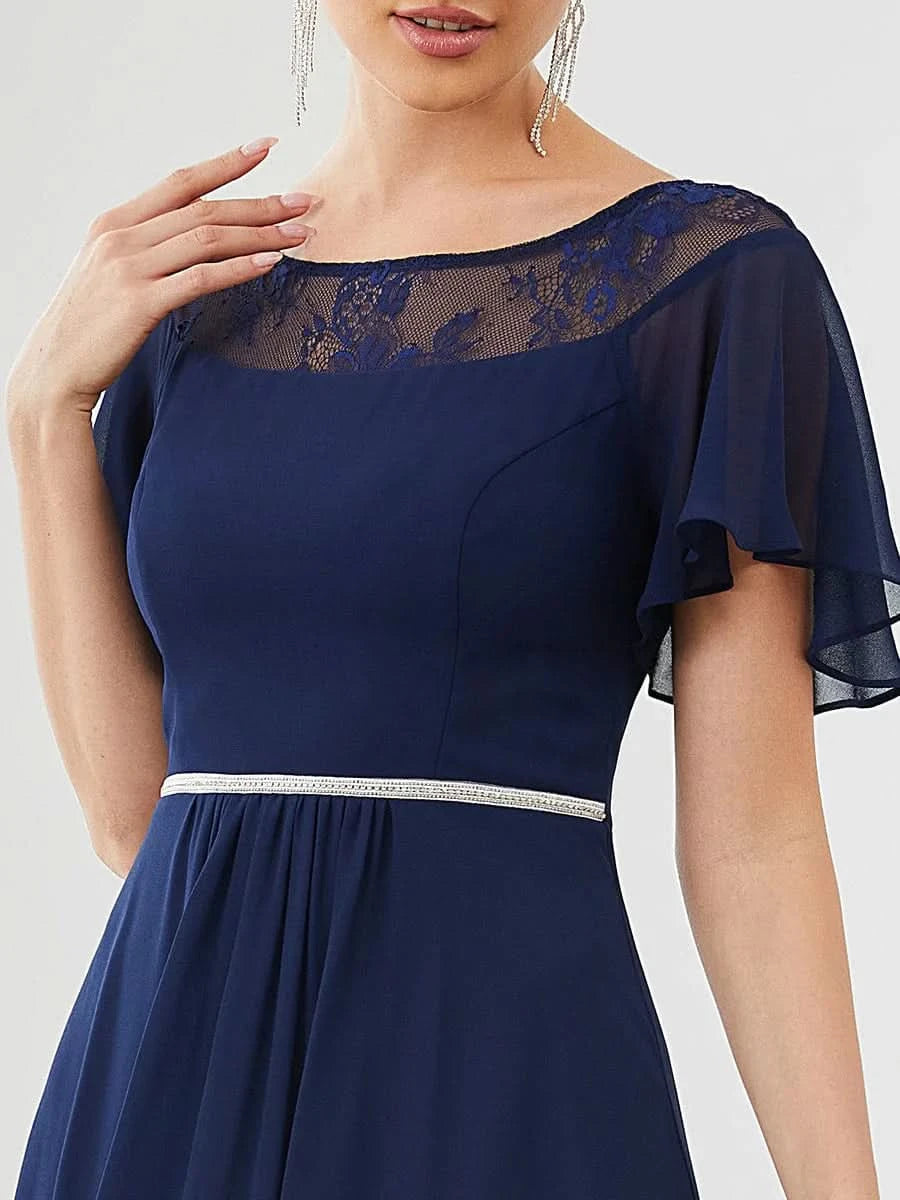 Größe Nach Maß Laessiges A-Linien-Midikleid für Frauen mit unregelmaessigem Saum 00465
