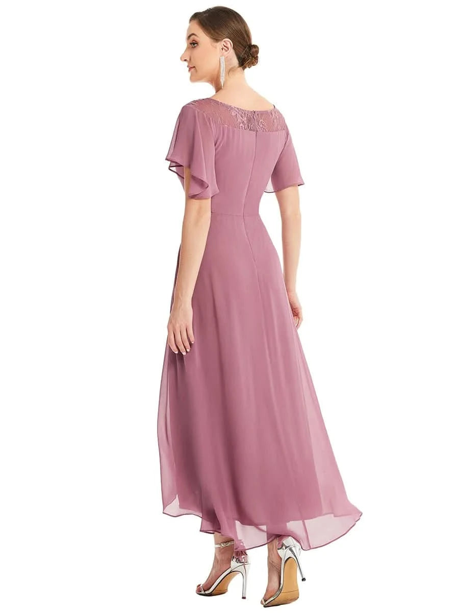 Größe Nach Maß Laessiges A-Linien-Midikleid für Frauen mit unregelmaessigem Saum 00465