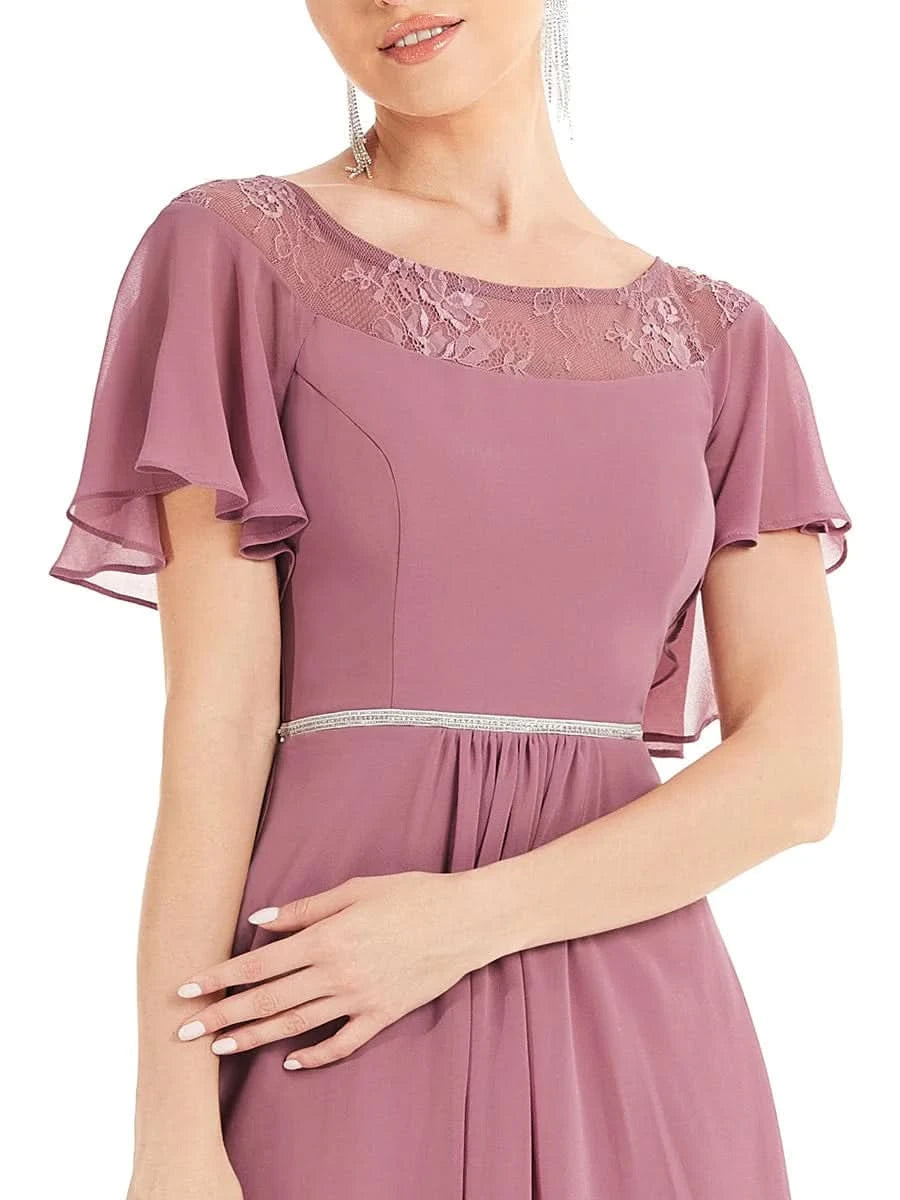 Größe Nach Maß Laessiges A-Linien-Midikleid für Frauen mit unregelmaessigem Saum 00465