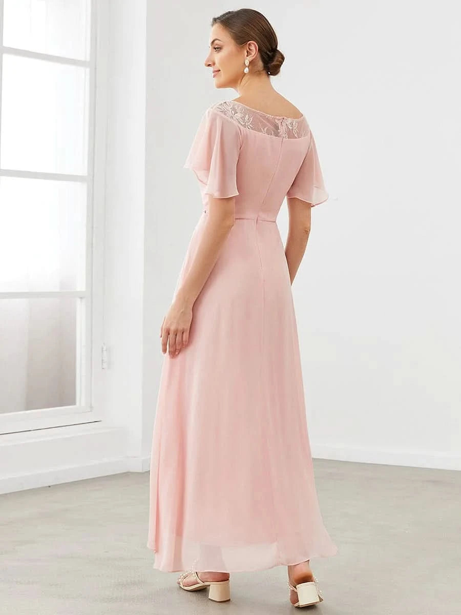 Größe Nach Maß Laessiges A-Linien-Midikleid für Frauen mit unregelmaessigem Saum 00465