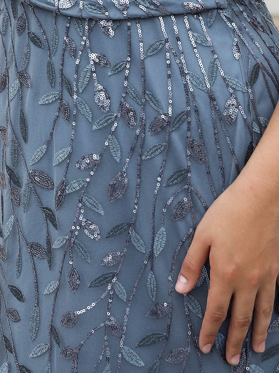Color=Dusty Navy | Plus Size Frauen V-Ausschnitt Funkelnde Stickerei Meerjungfrau Abend Partykleid 00692-Dusty Navy 5 Color=Dusty Navy | Plus Size Frauen V-Ausschnitt Funkelnde Stickerei Meerjungfrau Abend Partykleid 00692-Dusty Navy 5