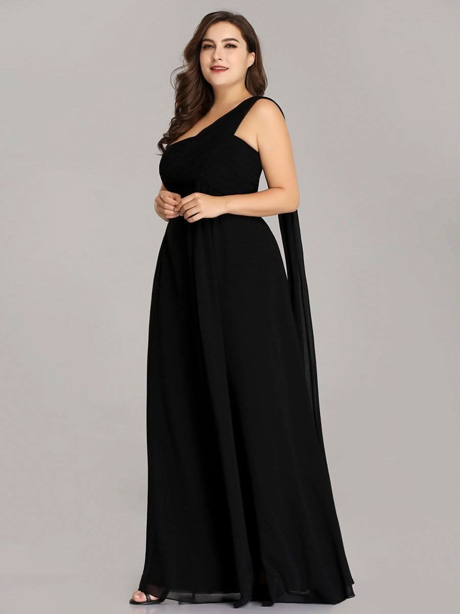 Größe Nach Maß Lange One Shoulder Chiffon Abendkleider Festkleider 09816