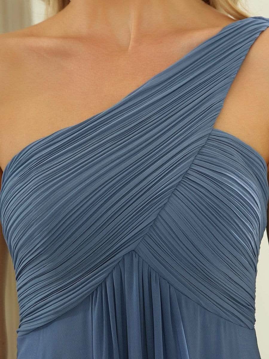 Größe Nach Maß Lange One Shoulder Chiffon Abendkleider Festkleider 09816