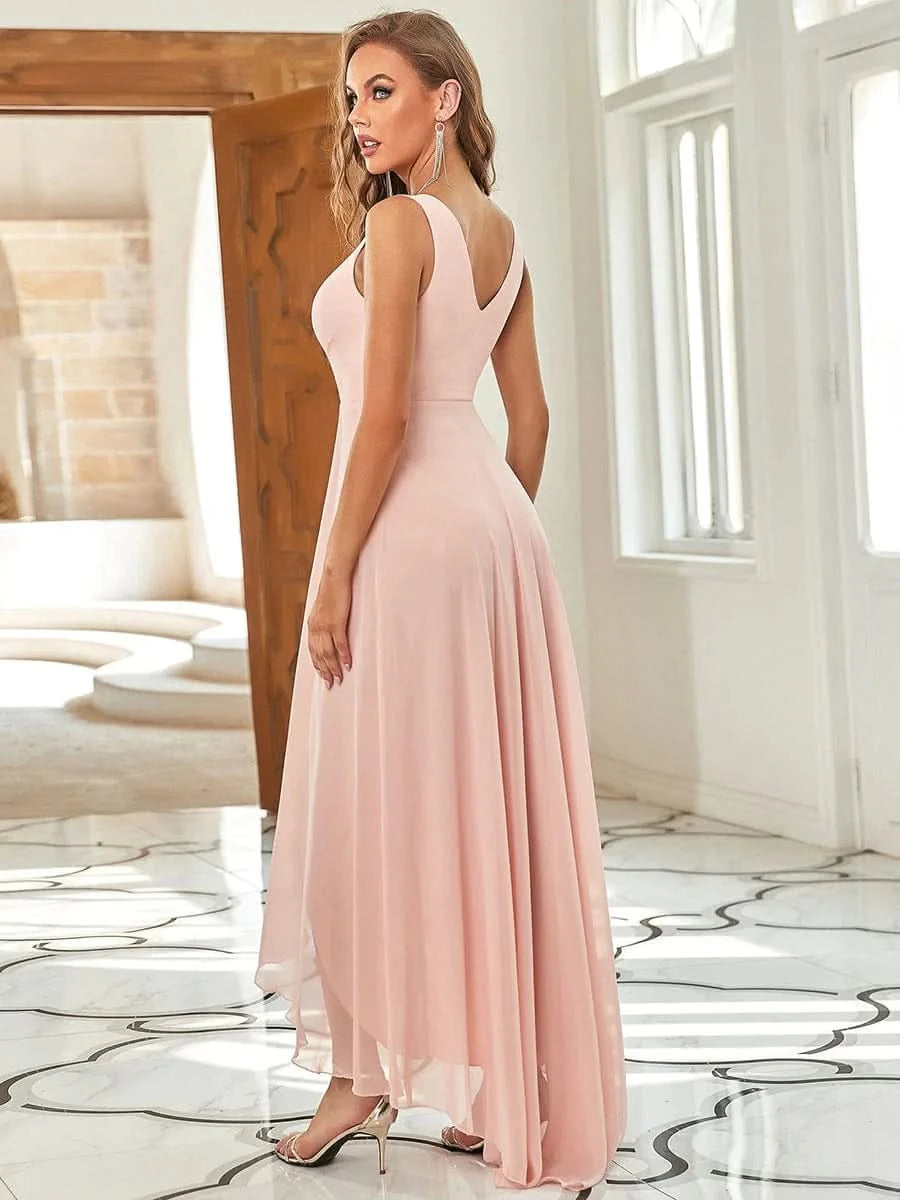 Größe Nach Maß V-Ausschnitt Chiffon Schulterfrei Abendkleider 09983