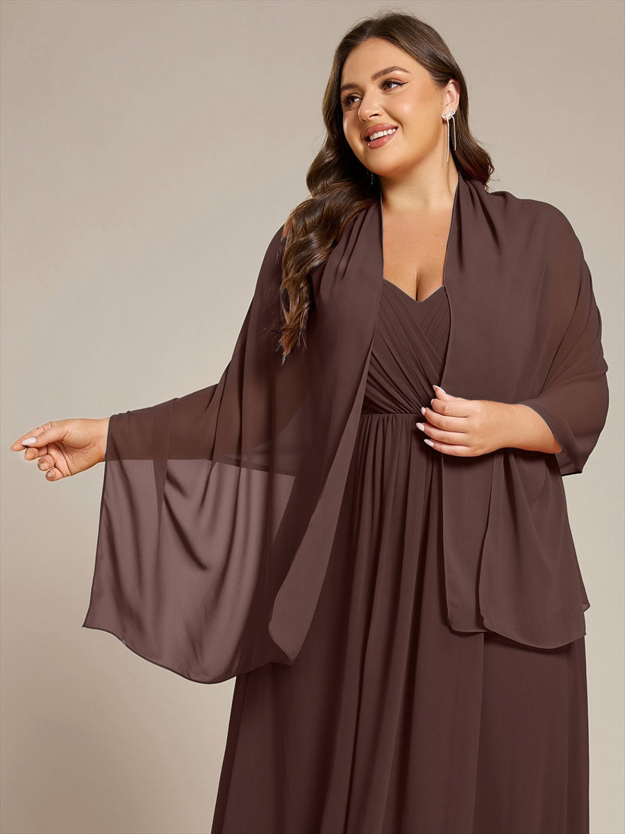 Elegante Chiffon-Stola für besondere Anlässe #Farbe_Schokoladenbraun