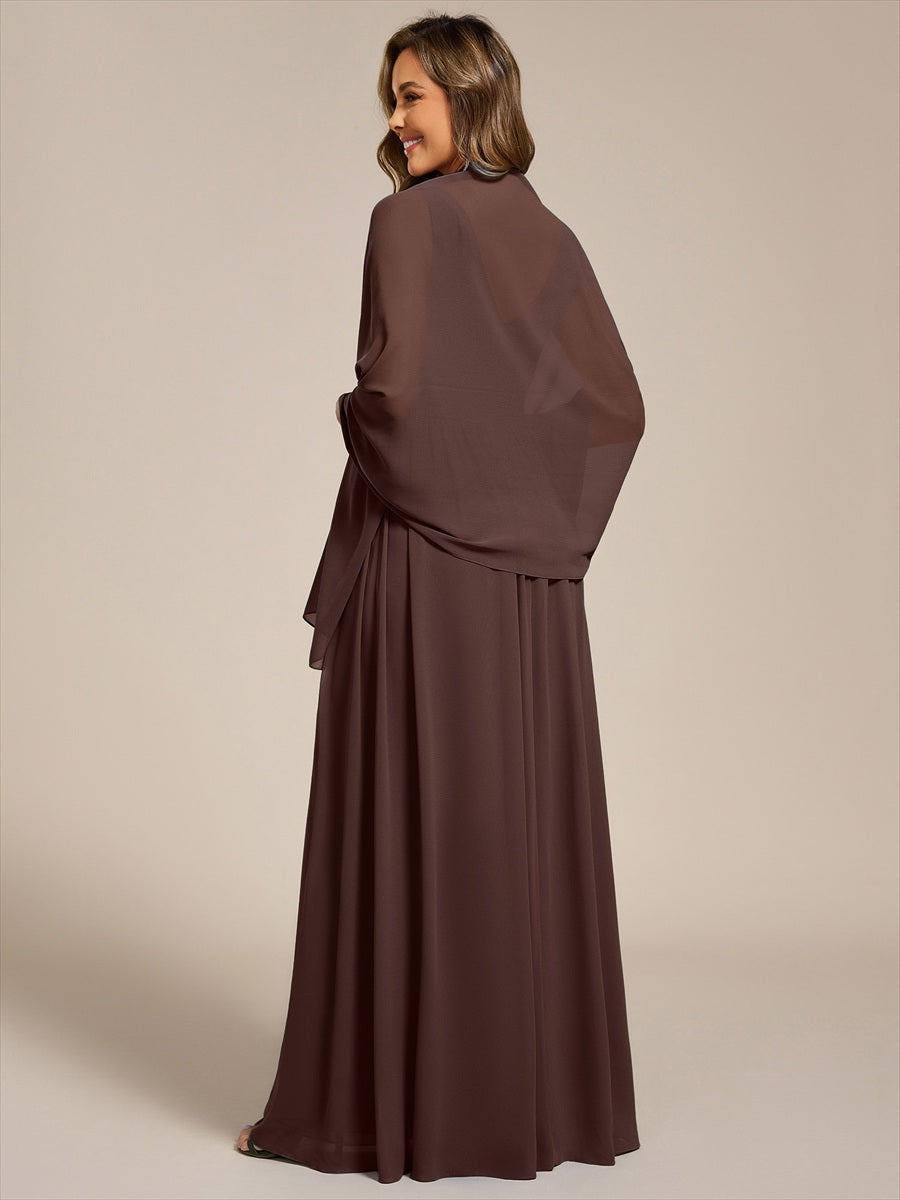 Elegante Chiffon-Stola für besondere Anlässe #Farbe_Schokoladenbraun