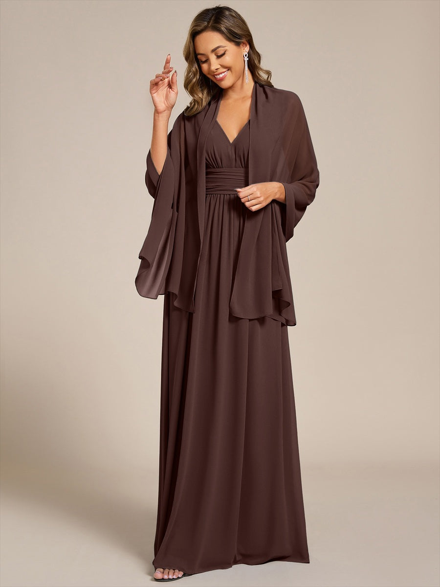 Elegante Chiffon-Stola für besondere Anlässe #Farbe_Schokoladenbraun