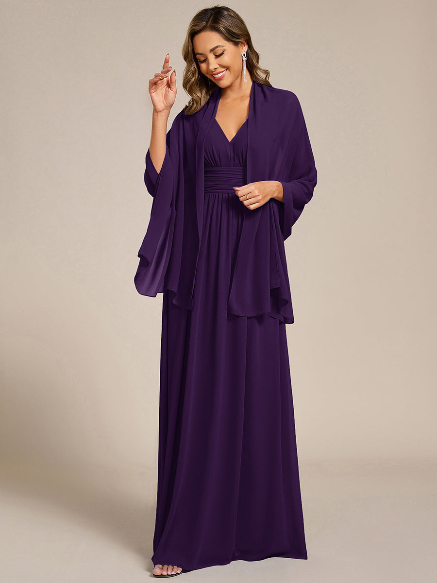 Elegante Chiffon-Stola für besondere Anlässe #Farbe_Dunkelviolett