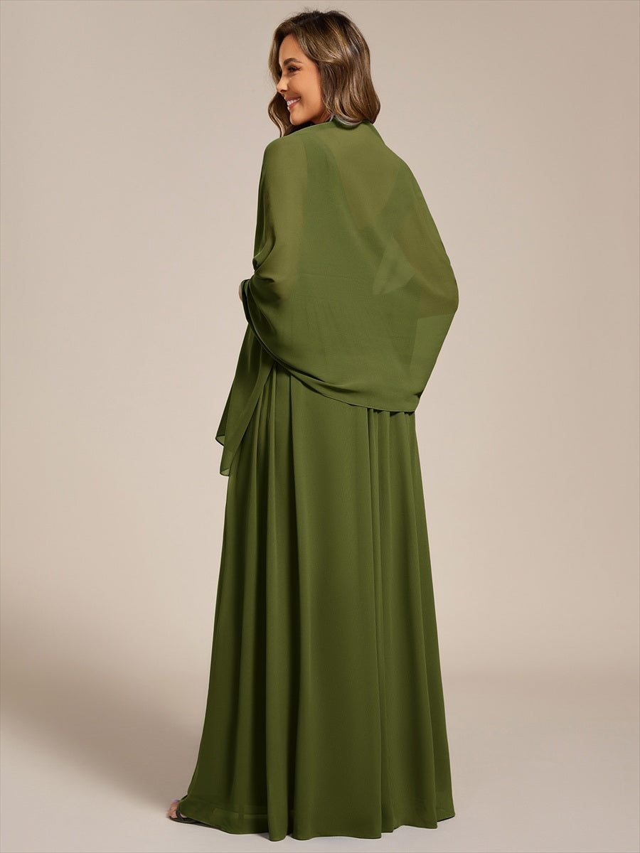 Elegante Chiffon-Stola für besondere Anlässe #Farbe_Olivgrün
