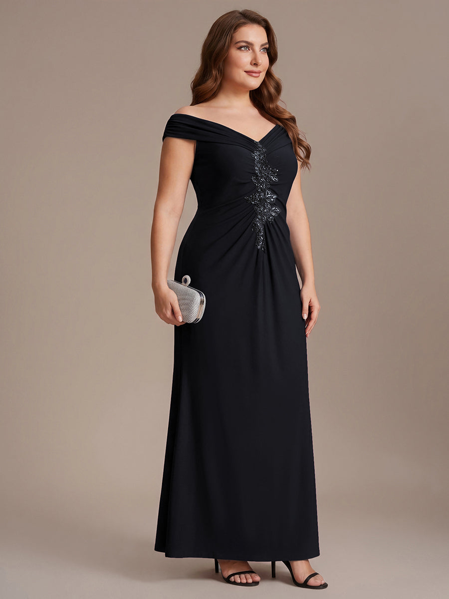 Maxil?nge V-Ausschnitt Etui-Kleid Aus Mesh Elegante Details Figurbetonender Schnitt Kleid #Farbe_Schwarz