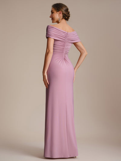 Maxil?nge V-Ausschnitt Etui-Kleid Aus Mesh Elegante Details Figurbetonender Schnitt Kleid #Farbe_Orchideenviolett