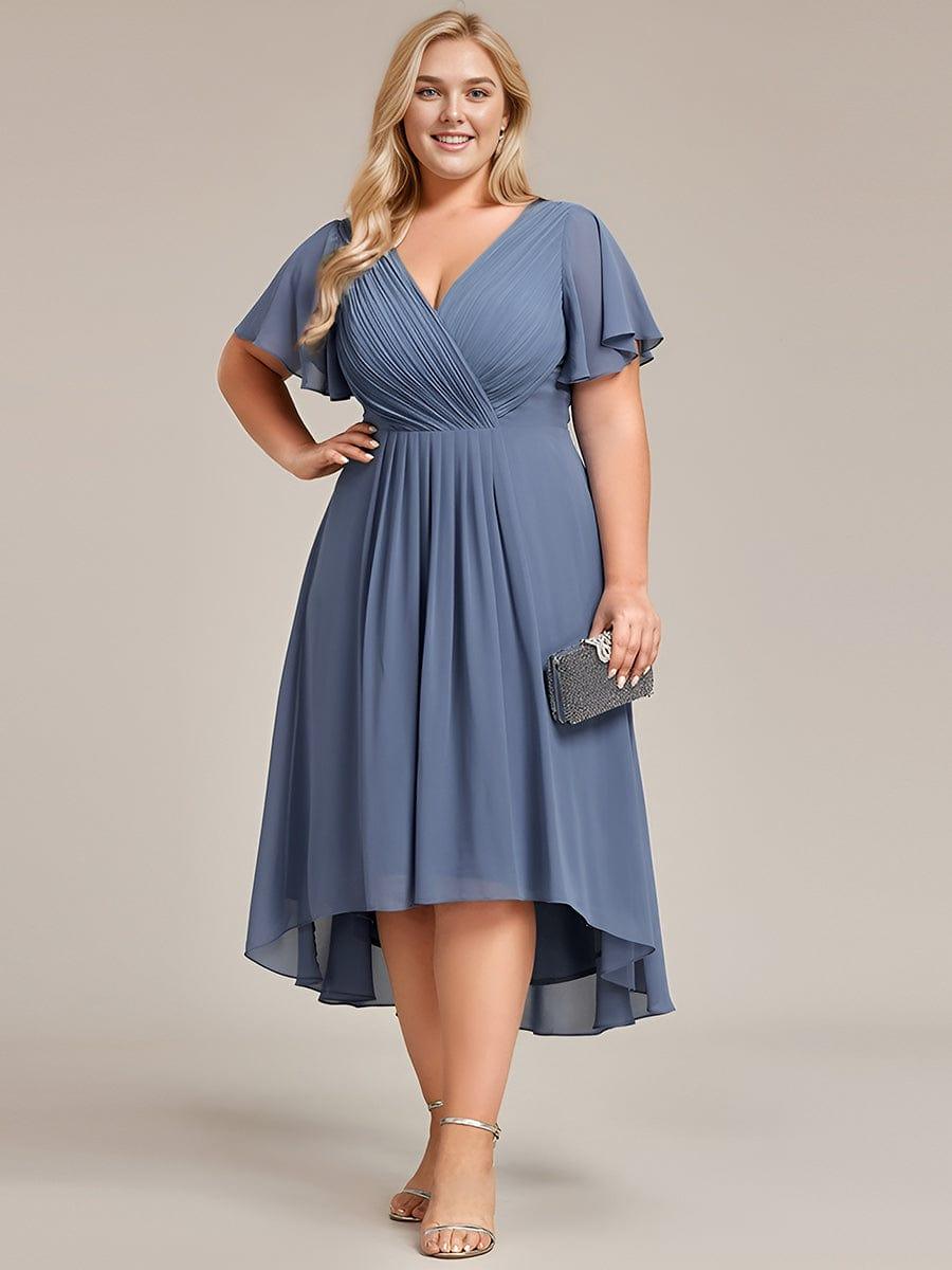 Glitzerndes A-Linien-Abendkleid mit Empire-Taille und langen Laternen?rmeln #farbe_Dusty Navy