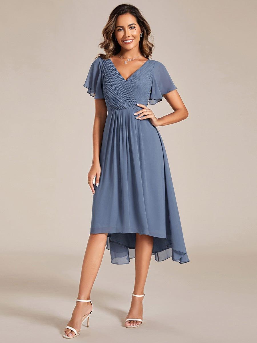 Glitzerndes A-Linien-Abendkleid mit Empire-Taille und langen Laternen?rmeln #farbe_Dusty Navy