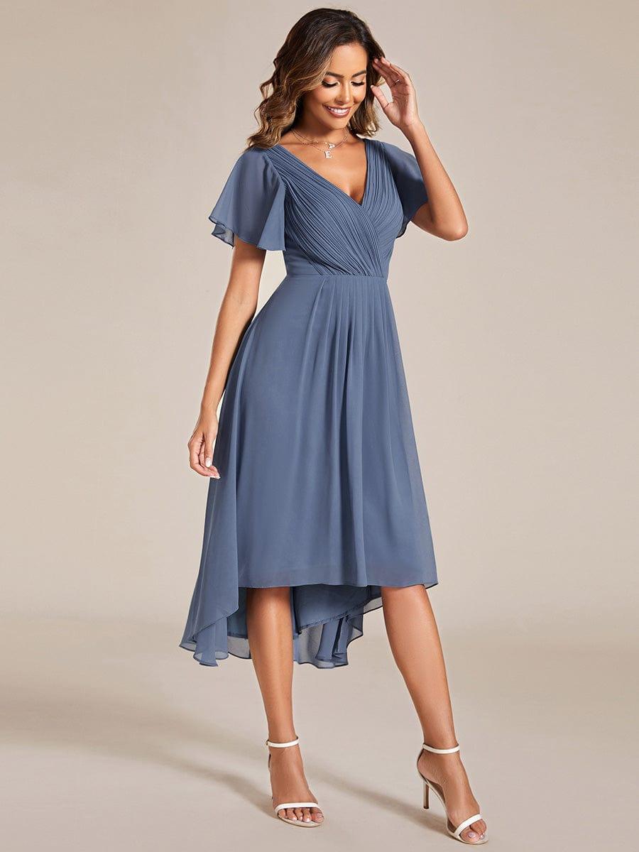 Glitzerndes A-Linien-Abendkleid mit Empire-Taille und langen Laternen?rmeln #farbe_Dusty Navy