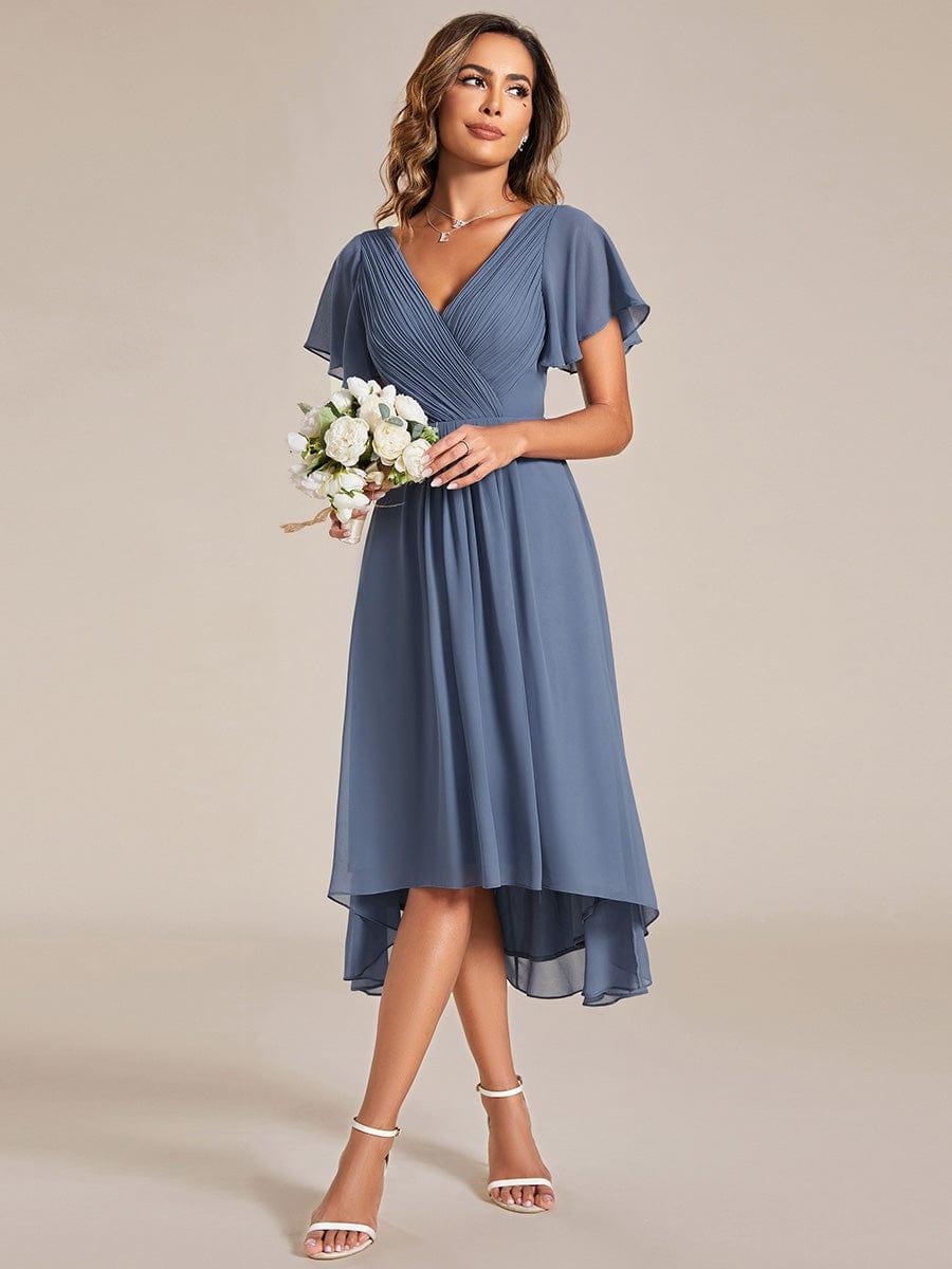 Glitzerndes A-Linien-Abendkleid mit Empire-Taille und langen Laternen?rmeln #farbe_Dusty Navy