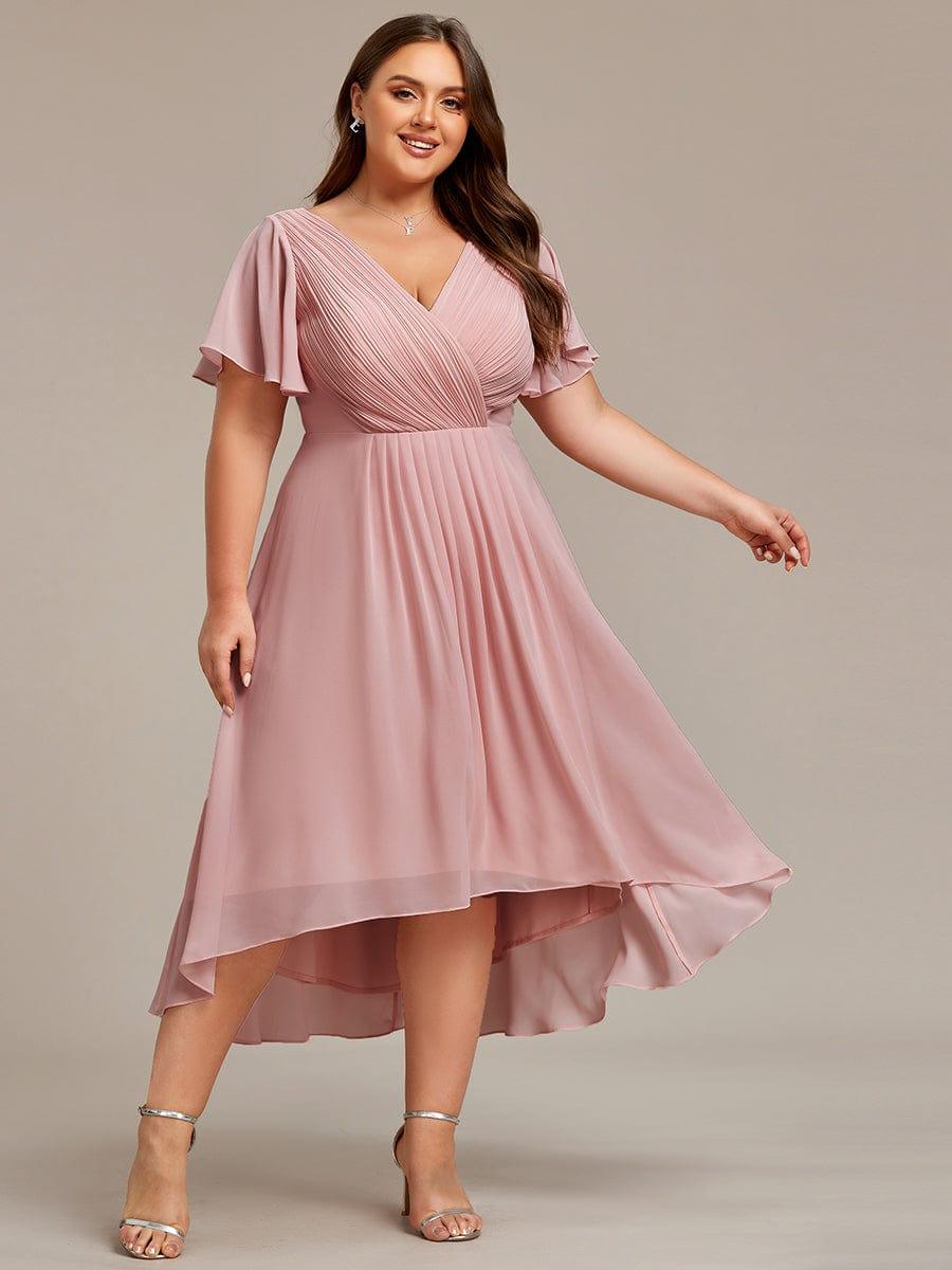 Glitzerndes A-Linien-Abendkleid mit Empire-Taille und langen Laternen?rmeln #farbe_Dusty Rose