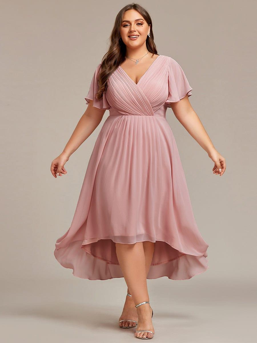 Glitzerndes A-Linien-Abendkleid mit Empire-Taille und langen Laternen?rmeln #farbe_Dusty Rose