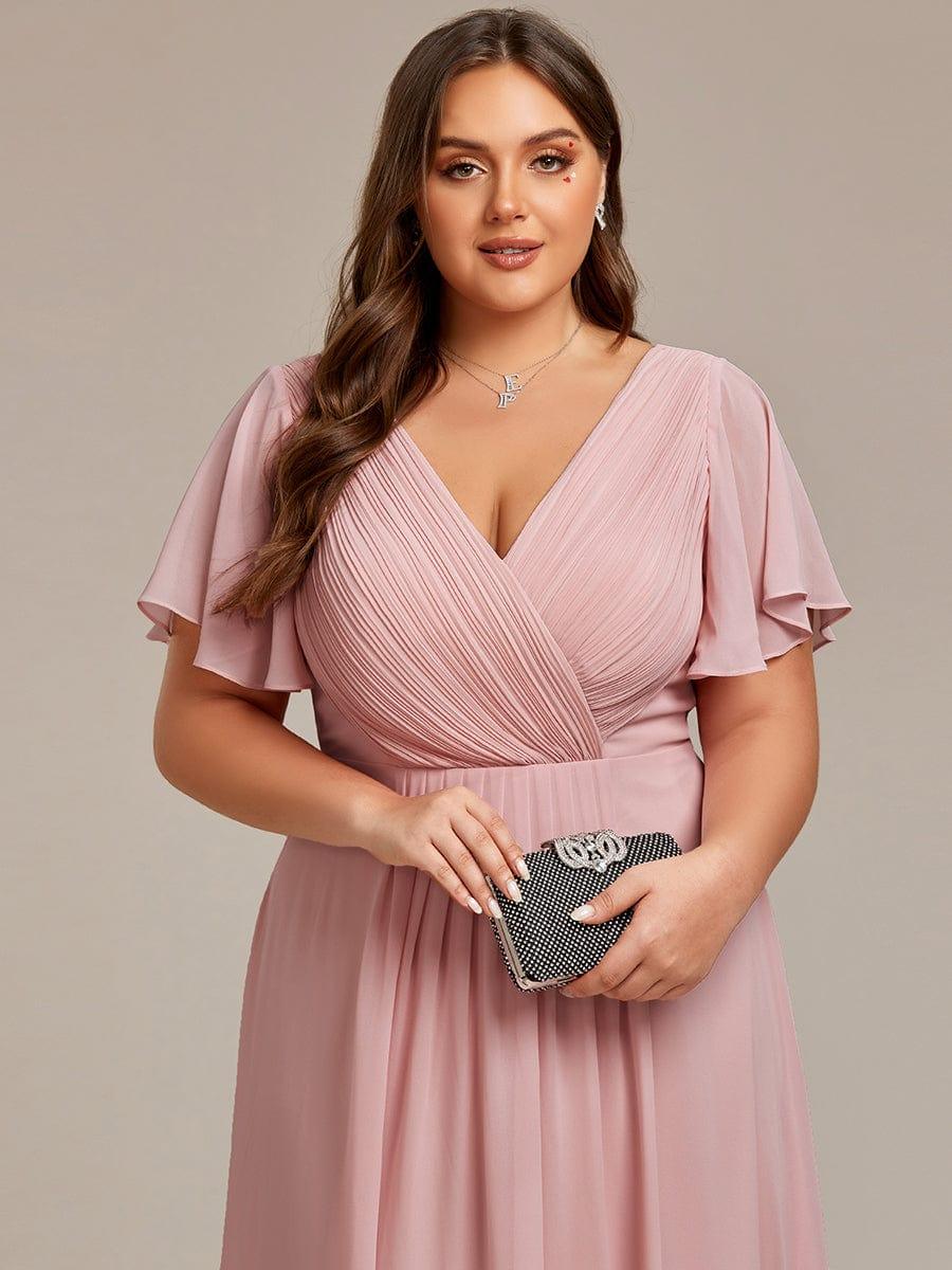 Glitzerndes A-Linien-Abendkleid mit Empire-Taille und langen Laternen?rmeln #farbe_Dusty Rose