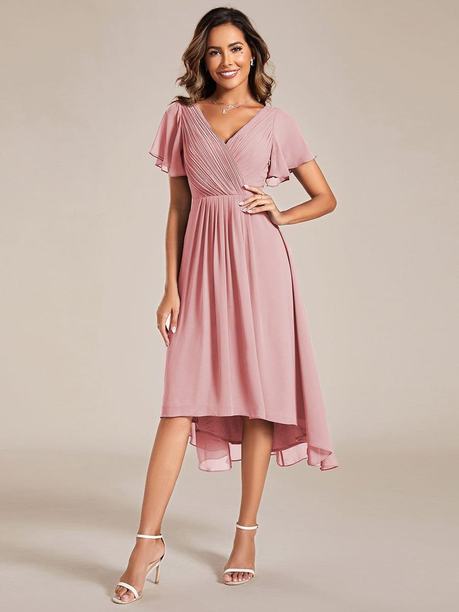 Glitzerndes A-Linien-Abendkleid mit Empire-Taille und langen Laternen?rmeln #farbe_Dusty Rose