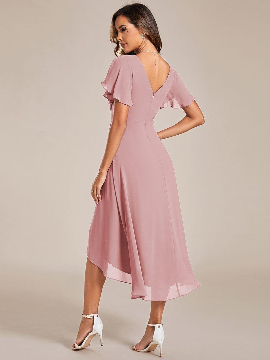 Glitzerndes A-Linien-Abendkleid mit Empire-Taille und langen Laternen?rmeln #farbe_Dusty Rose
