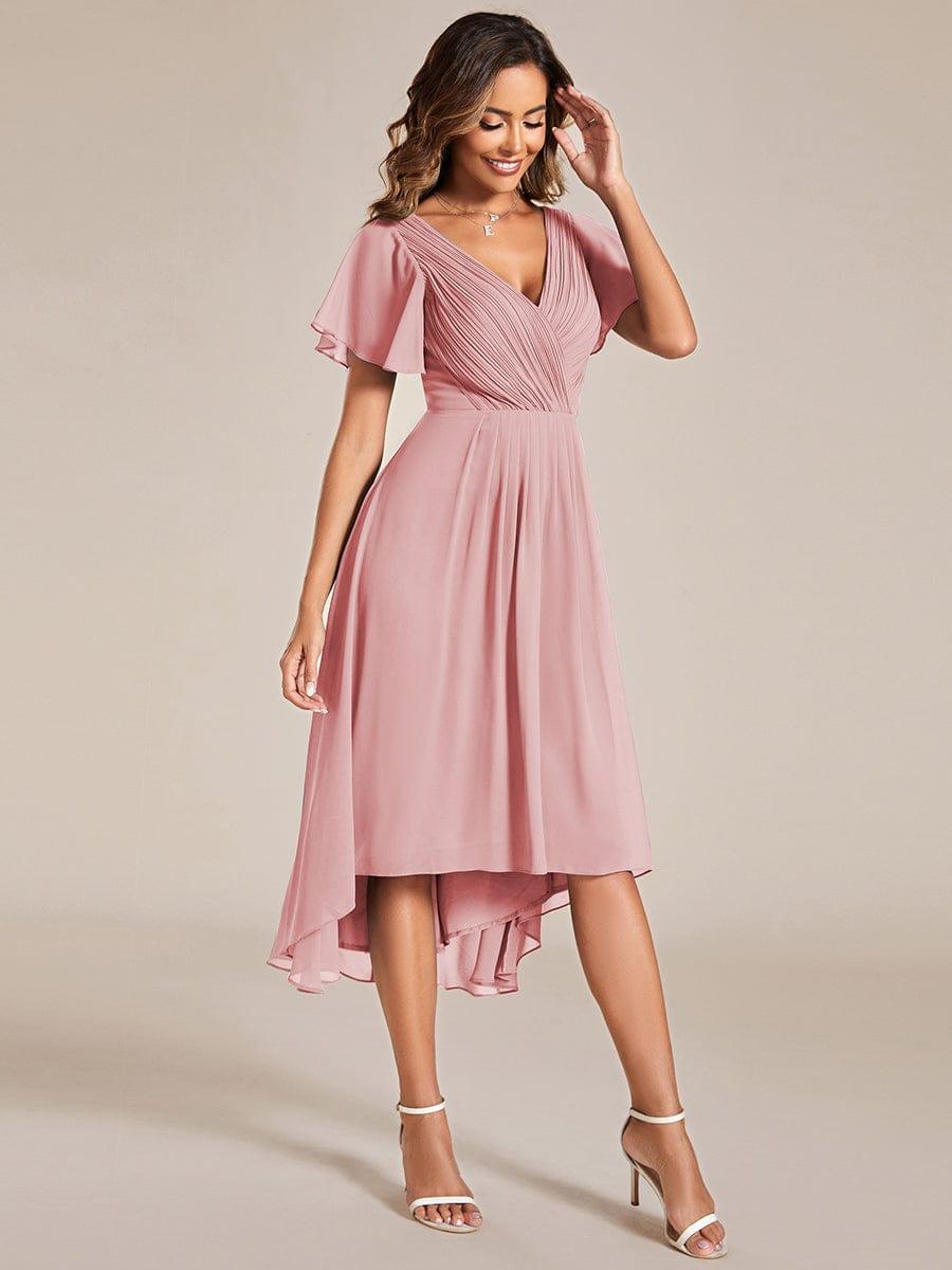 Glitzerndes A-Linien-Abendkleid mit Empire-Taille und langen Laternen?rmeln #farbe_Dusty Rose