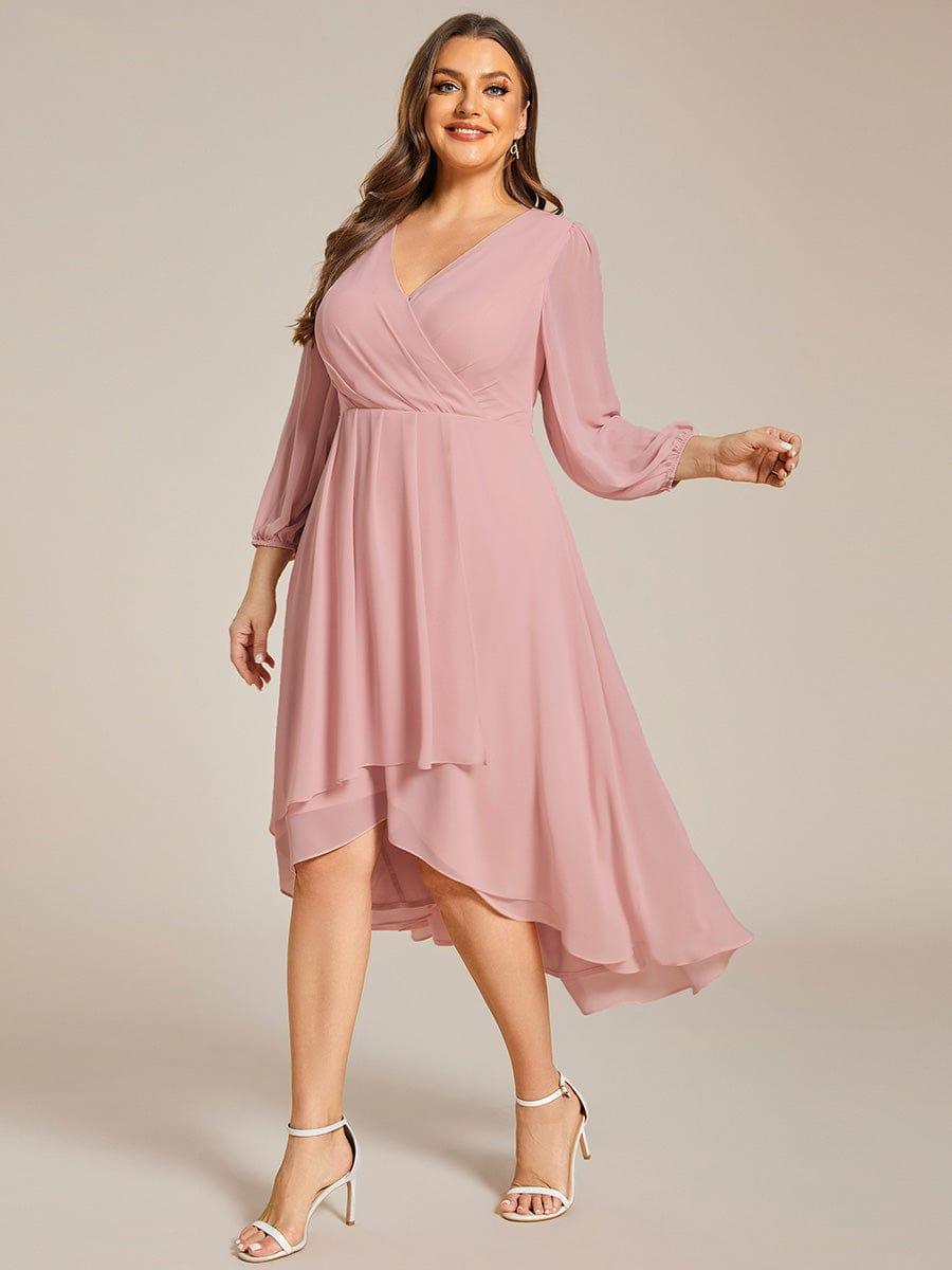Glitzerndes A-Linien-Abendkleid mit Empire-Taille und langen Laternen?rmeln #farbe_Dusty Rose